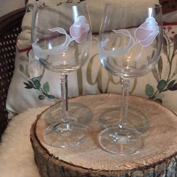 Vintage Tulip bohemian crystal drinking glasses.SET Of 4 - Picture 6 of 6